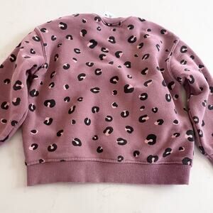 Zara girls mauve animal print sweatshirt size 12/18 months